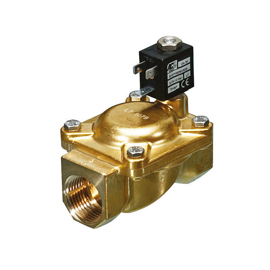 Brass Solenoid Valve - Servo-assisted - Normally Closed