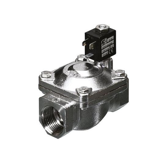 Stainless Steel Solenoid Valve - Servo-assisted - Normally Open