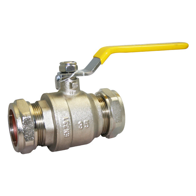 Brass Ball Valve - Compression Ends - BSI Gas Approved