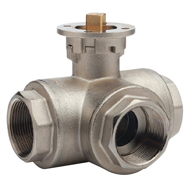 Brass Ball Valve - 3 Way - L Port - ISO Top