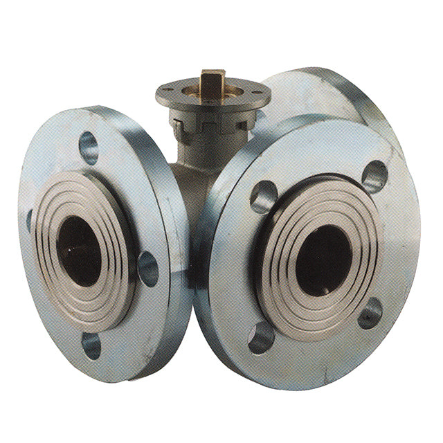 Brass Ball Valve - 3 Way - T Port - Rotating Flanges - ISO Top