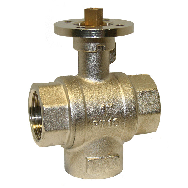 Brass Ball Valve - 3 Way - T Port Diverter - ISO Top