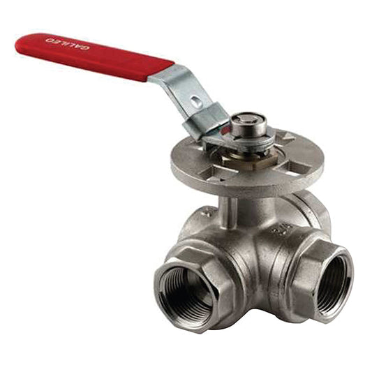 Brass Ball Valve - 3 Way - 360° Operation - Lockable