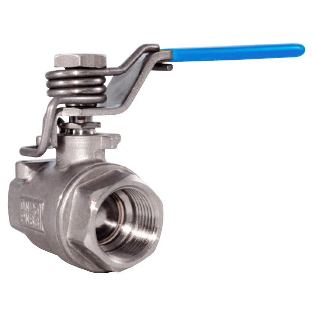 Stainless Steel Ball Valve - Two Piece - Spring Close Lever