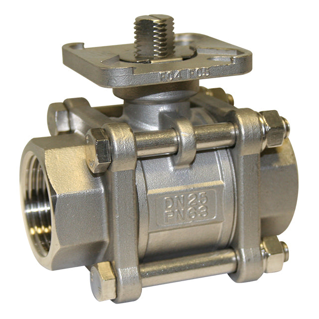 Stainless Steel Ball Valve - Three Piece - ISO Top