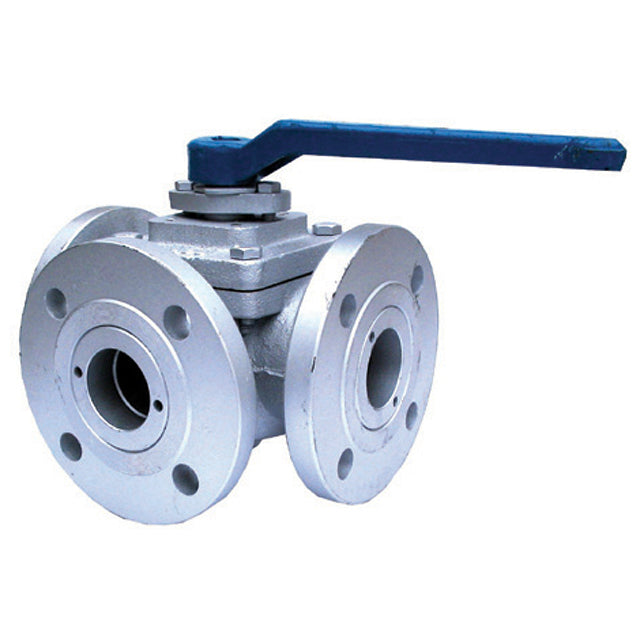 Stainless Steel 3 Way Ball Valve - Flanged PN16 - T Port