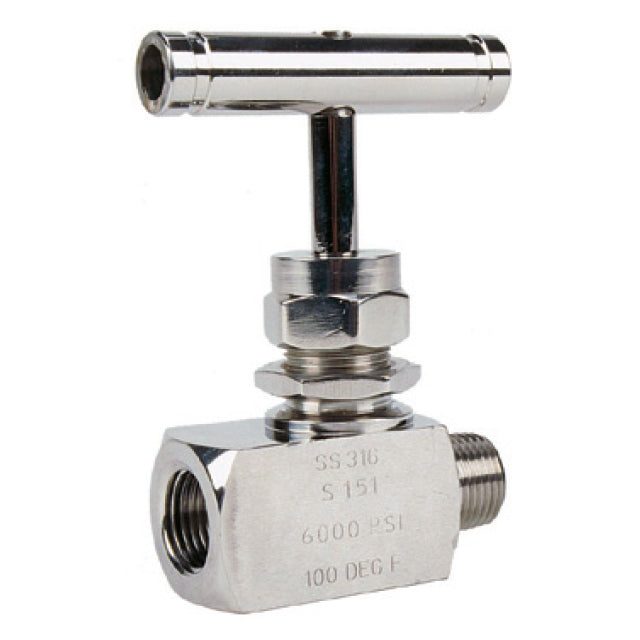 Stainless Steel Needle Valve - Screwed BSPP - Male x Female - 6,000psi