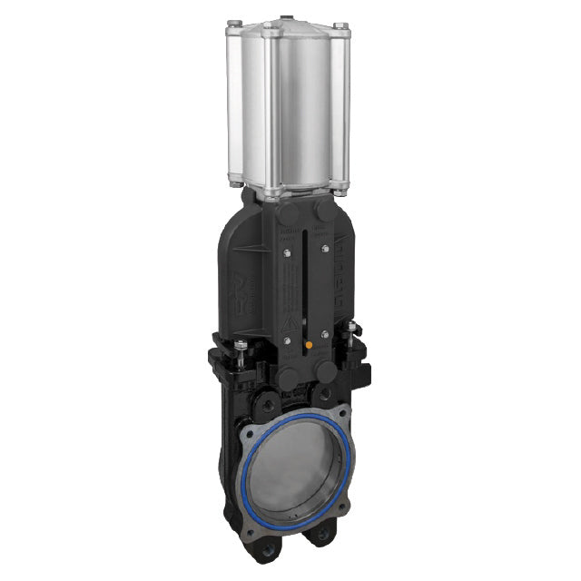 Cast Iron Knife Gate Valve - Unidirectional - Double Acting Pneumatic Actuator