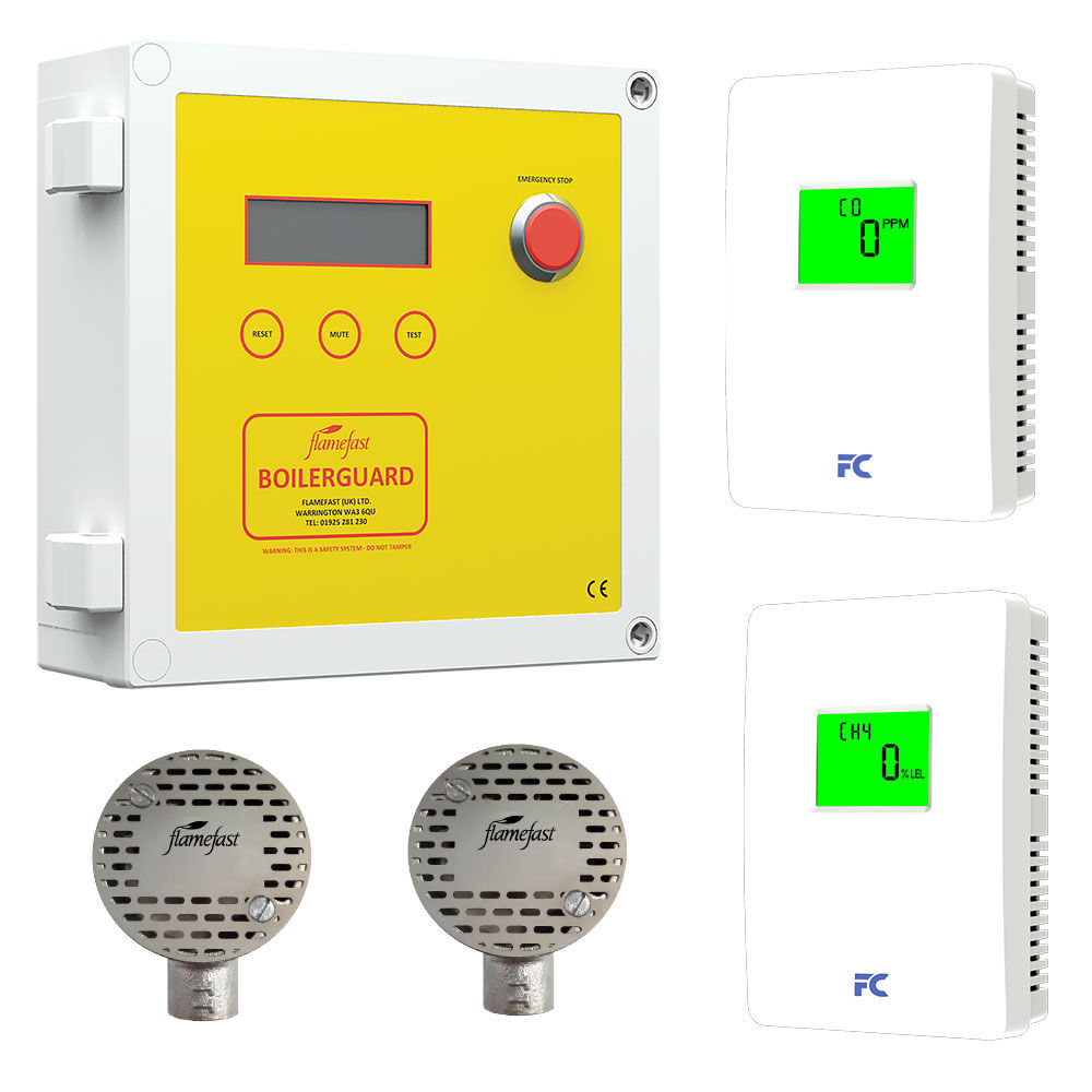 Flamefast Small Plant Room Gas Detection Package - BoilerGuard, Sensor & Alarm