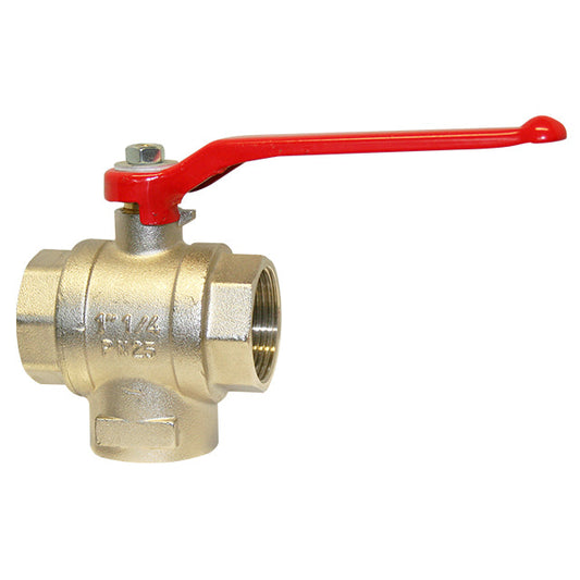 Brass Ball Valve - 3 Way - T Port Diverter - 180° Operation