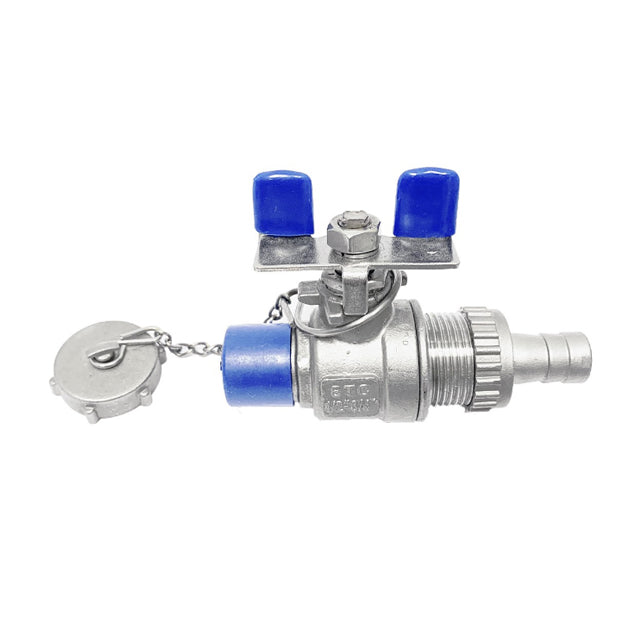 Stainless Steel Ball Valve with Hose Tail and Cap