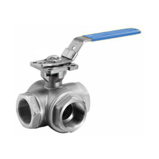 Stainless Steel 3 Way Ball Valve - L Port