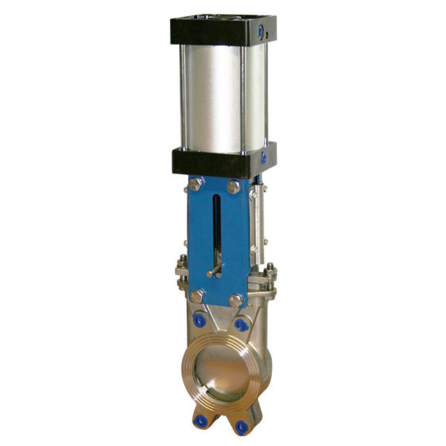 Stainless Steel Knife Gate Valve - Unidirectional - Double Acting Actuator