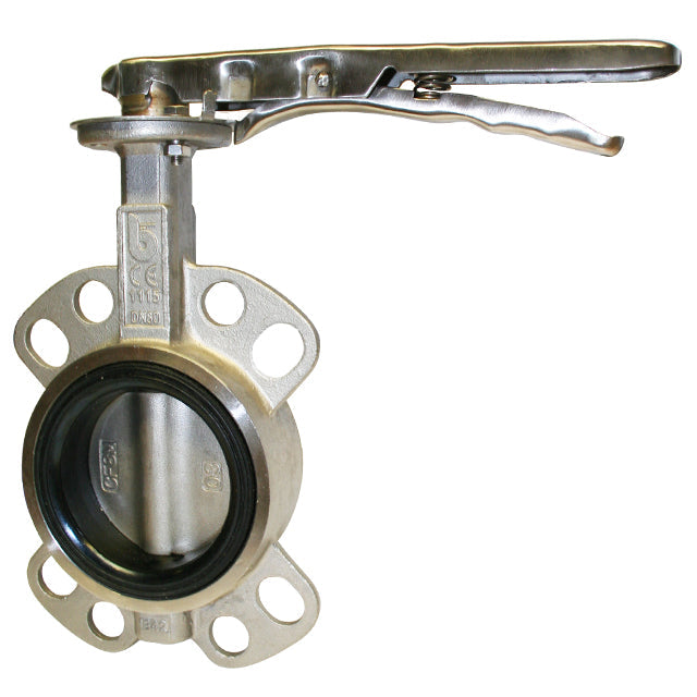 Stainless Steel Wafer Butterfly Valve - FKM (Viton) Liner