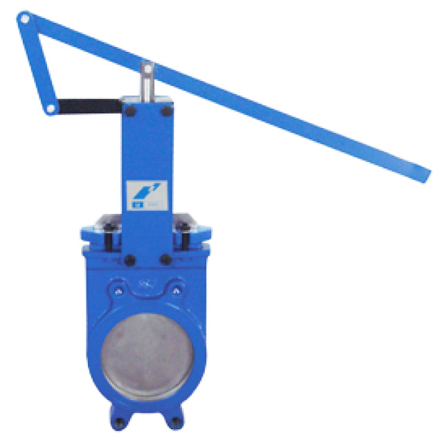Cast Iron Knife Gate Valve - Unidirectional - Lever Operated
