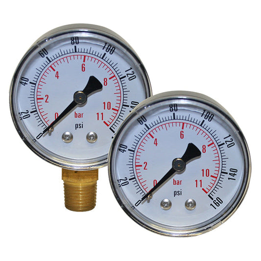 Pressure Gauge - ?" Bottom Entry - 50mm Dial