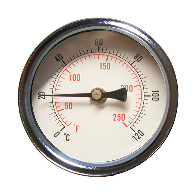 Thermometer - Bimetal - 100mm Pocket, 63mm Dial